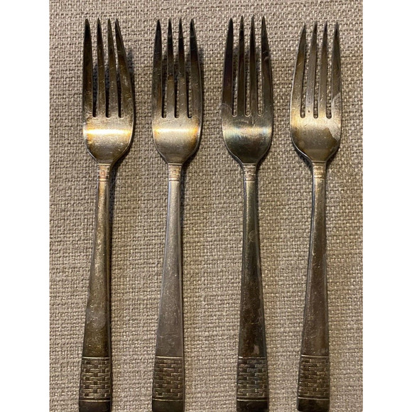 Vtg National Silver Co Silverware King Edward Cavalcade 22 Pc Set Antique